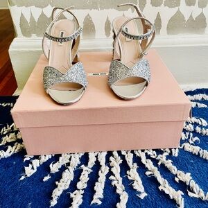 Miu Miu Sparkling Silver Heels